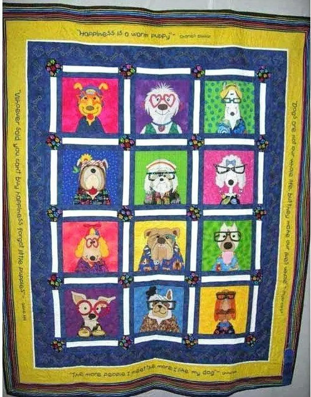 Dazzeling Dogs Cla1810187Q Quilt Blanket and Home Decor