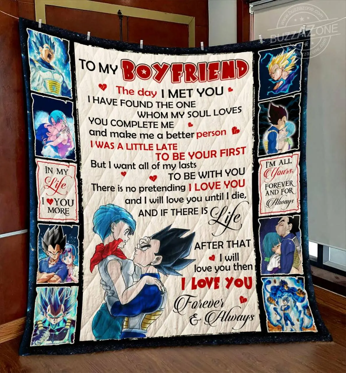Db Boyfriend All Of My Lasts Vegeta Quilt Gg and Home Decor