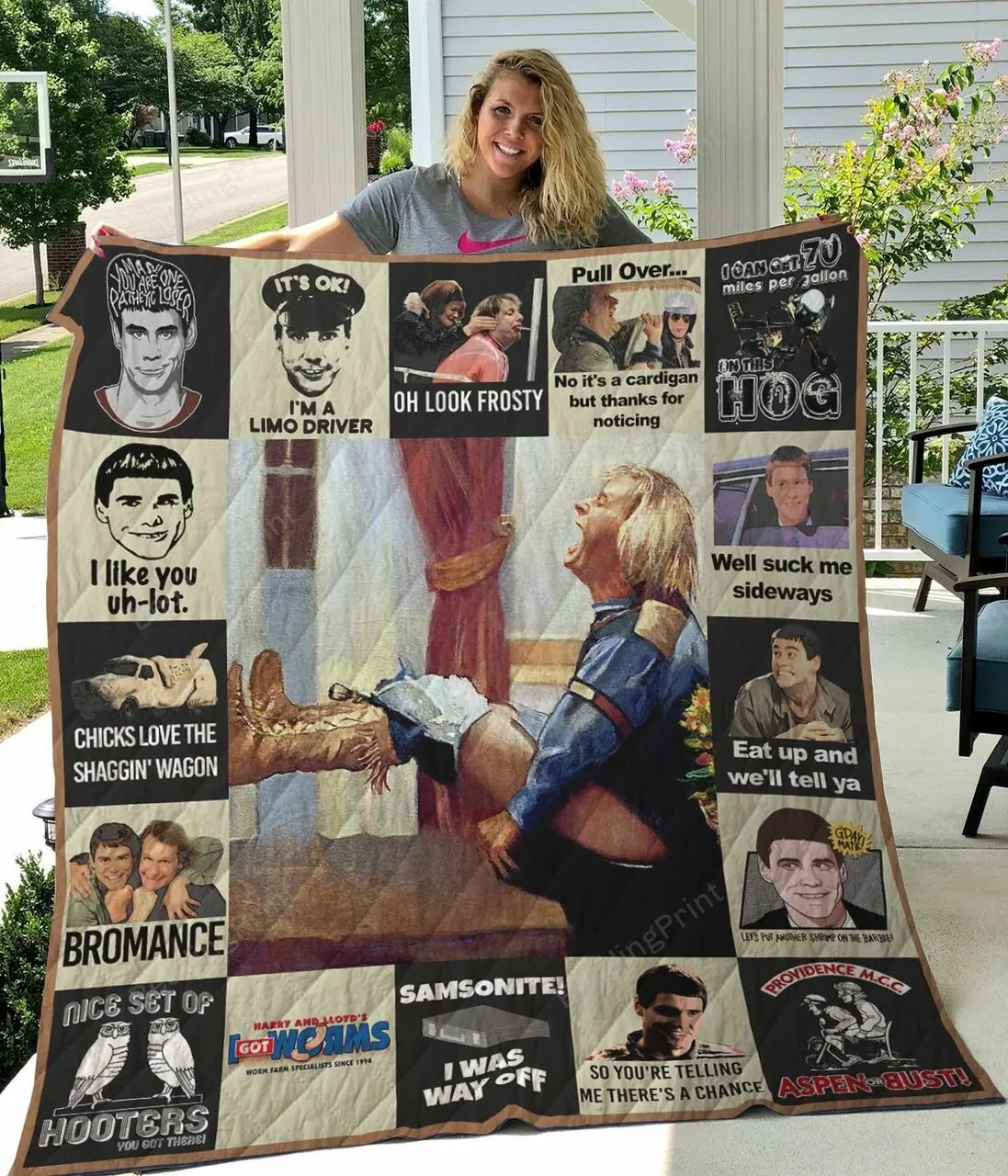 Dd Dumb And Dumber Jim Carrey Movies Quilt Blanket and Home Decor