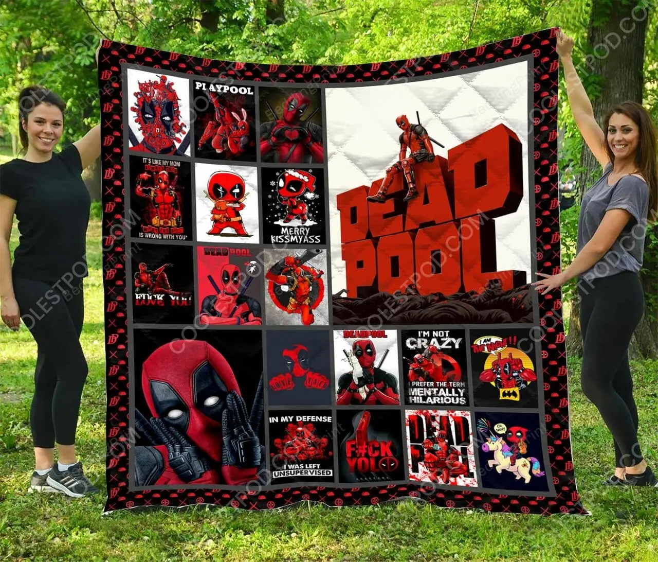 Deadpool Quilt Blanket and Home Decor