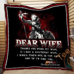 DEAR WIFE - THANKS FOR BEING MY WIFE Blanket TH0907 Quilt and Home Decor