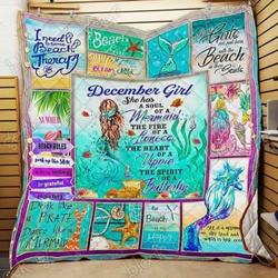 December Girl A Soul Of A Mermaid Cl18100201Mdq Quilt Blanket and Home Decor