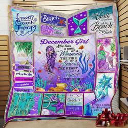 December Girl A Soul Of A Mermaid Quilt Blanket ABC07112315 and Home Decor