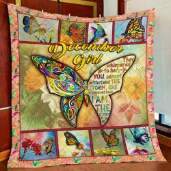 December Girl I Am The Storm Quilt Blanket and Home Decor