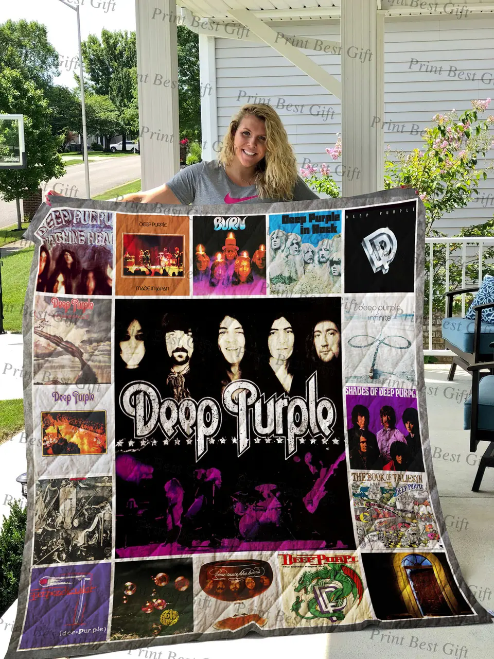 Deep Purple Albums Cover Poster Quilt and Home Decor