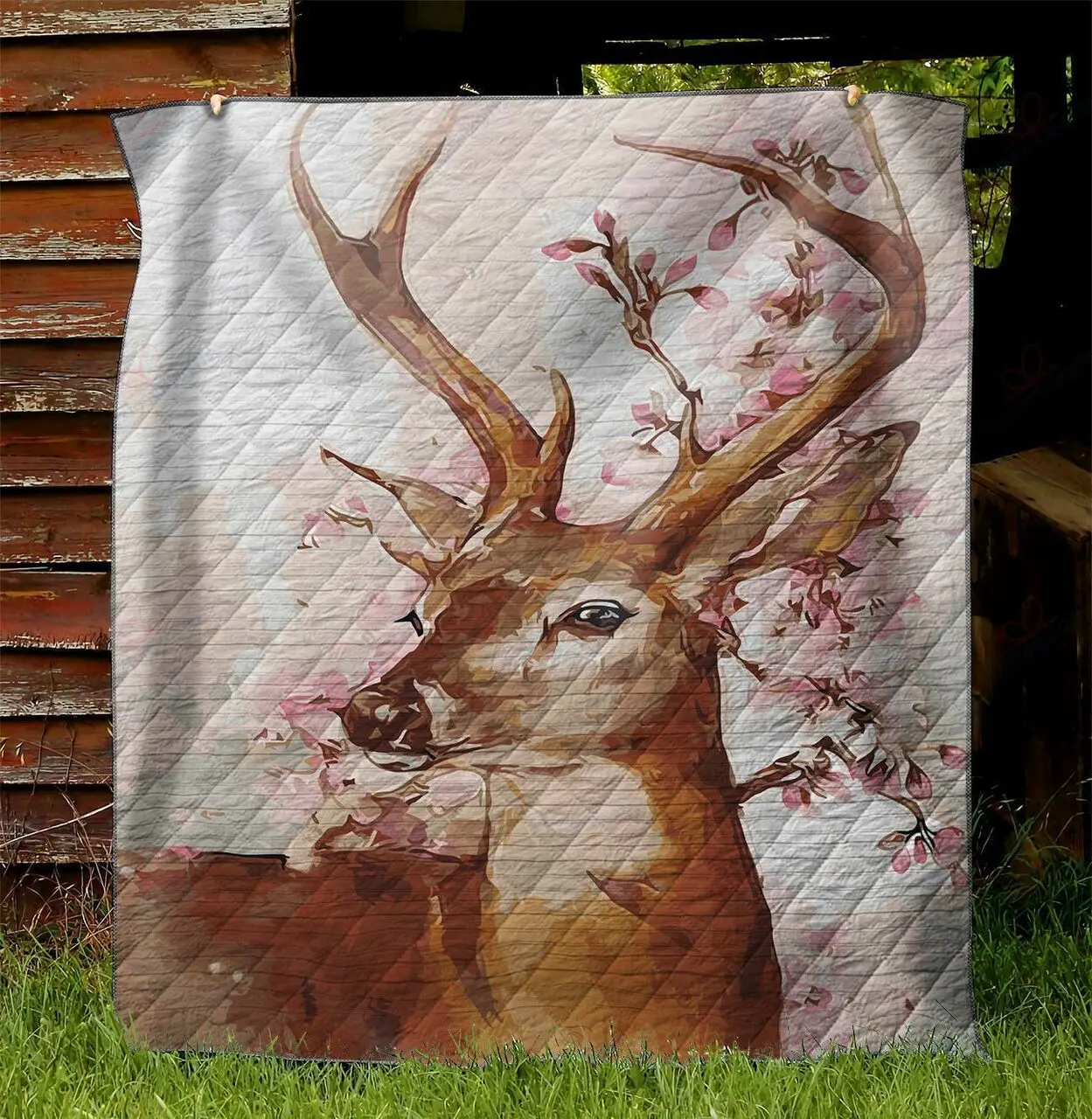 Deer And Flower NI1210070DT Quilt Blanket and Home Decor