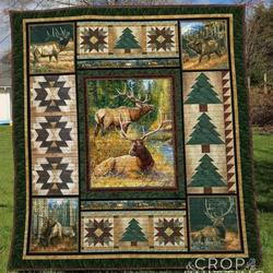 Deer Blanket Th1307 Quilt and Home Decor