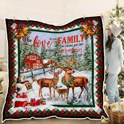 Deer Family Quilt Blanket and Home Decor