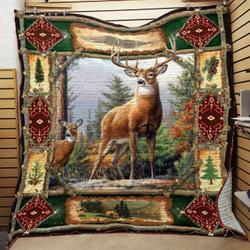 Deer Hunting Quilt Blanket ABC07111403 and Home Decor
