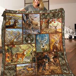 Deer Hunting Quilt Blanket C9B260303TA and Home Decor