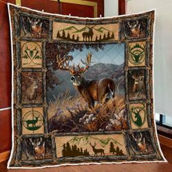 Deer Hunting Quilt Blanket and Home Decor