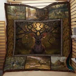 Deer Hunting Quilt Blanket Great Customized Gifts For Birthday Christmas Thanksgiving Perfect Gifts For Hunting Lover and Home Decor