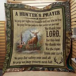 Deer Hunting We Thank You Lord Quilt Blanket Great Customized Gifts For Birthday Christmas Thanksgiving Perfect Gifts For Hunting Lover and Home Decor