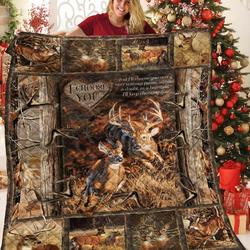 Deer I Choose You Quilt Blanket Great Customized Blanket Gifts For Birthday Christmas Thanksgiving and Home Decor