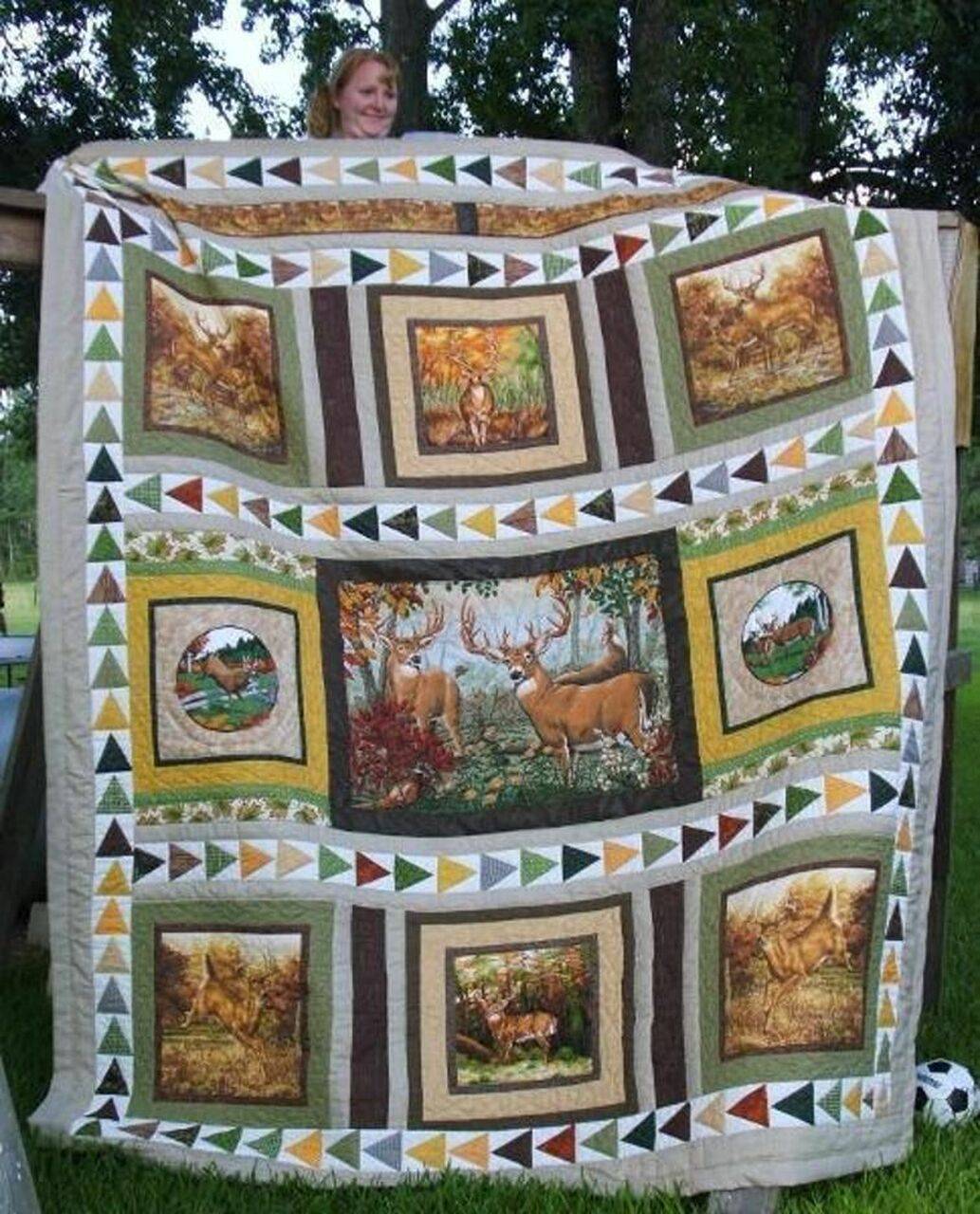 Deer Quilt Blanket Dhc04012056Td and Home Decor