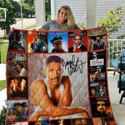 Denzel Washington Quilt Blanket 01 and Home Decor