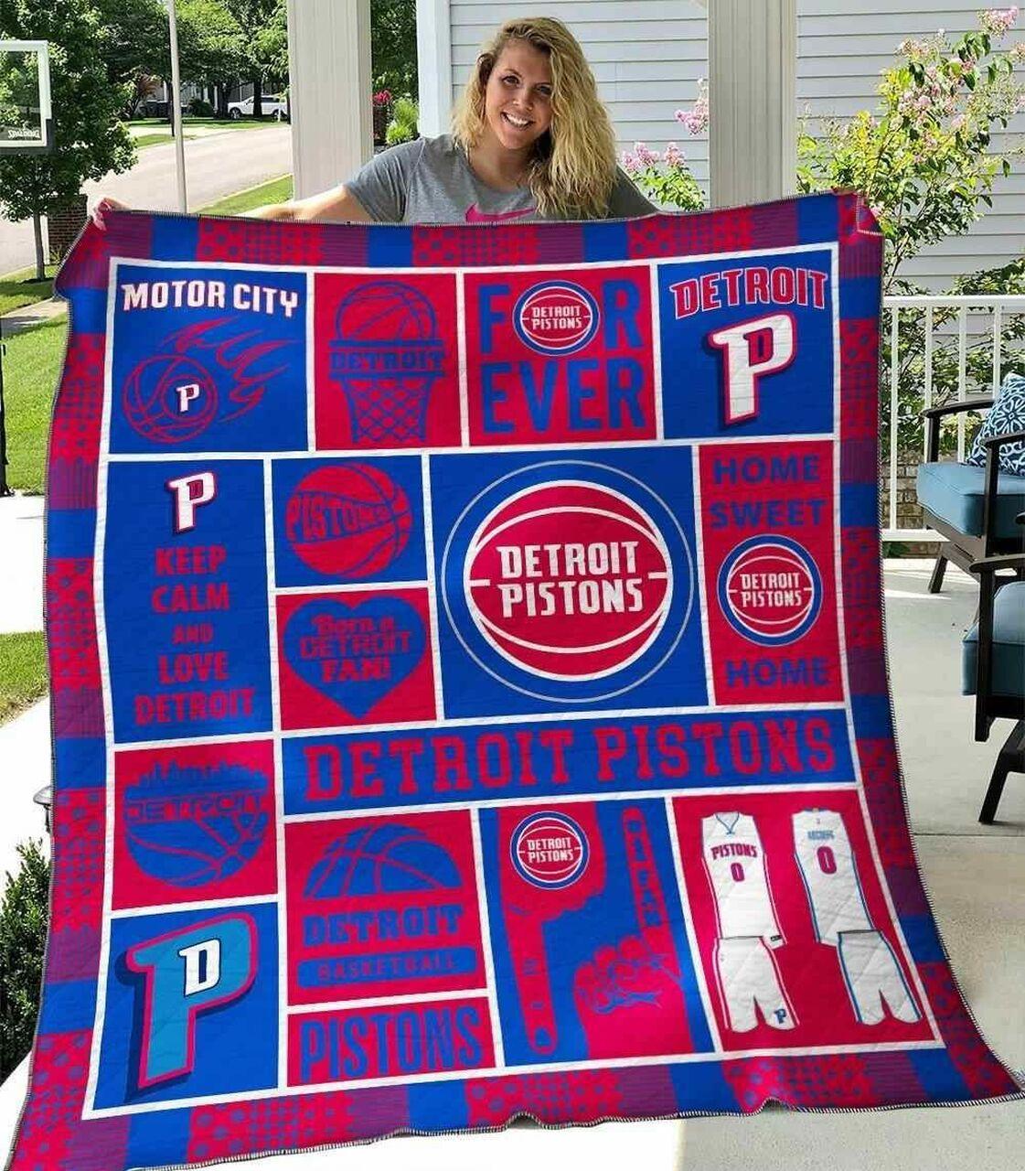 Detroit Pistons V1 Blanket Th0207 Quilt and Home Decor