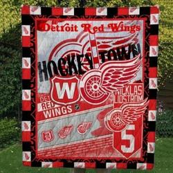 Detroit Redwings Quilt Blanket and Home Decor