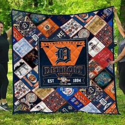 Detroit Tigers Quilt Blanket Fan Made and Home Decor