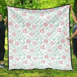 Dhcock Time Pattern Blackground DHCDHC DT1910 Quilt Blanket and Home Decor