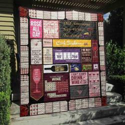 Did Someone Say Wine Tasting Quilt Blanket Ht10  Quilt and Home Decor