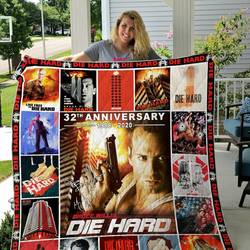 Die Hard Poster Quilt Blanket and Home Decor