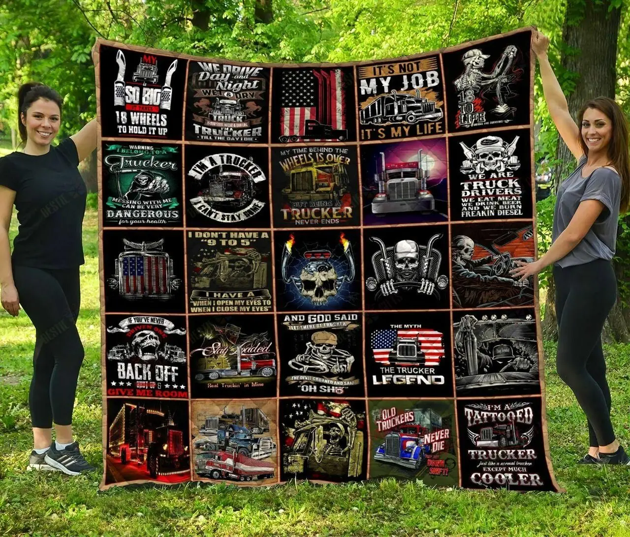 DIET22122020001-DIQT22122020001-Trucker Quilt bed set & Quilt Blanket and Home Decor