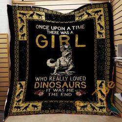 Dinosaur Girl Blanket TH0907 Quilt and Home Decor
