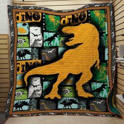 Dinosaur Orange Quilt Design By Exrain and Home Decor