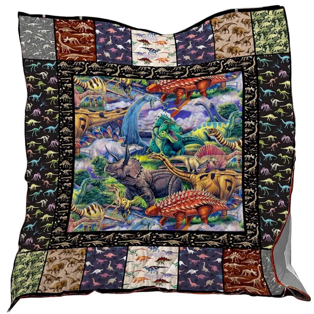 Dinosaur Washable Quilt 1101-05 K and Home Decor