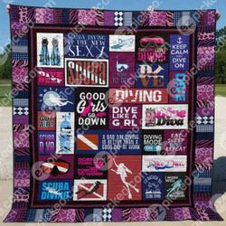 Dive Like A Girl Quilt Blanket Th19  Quilt and Home Decor