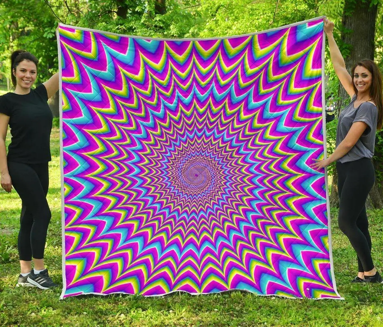 Dizzy Spiral Moving Optical Illusion Cl17100260Mdq Quilt Blanket and Home Decor