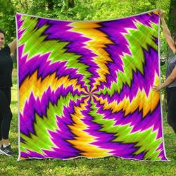 Dizzy Vortex Moving Optical Illusion Cl17100261Mdq Quilt Blanket and Home Decor