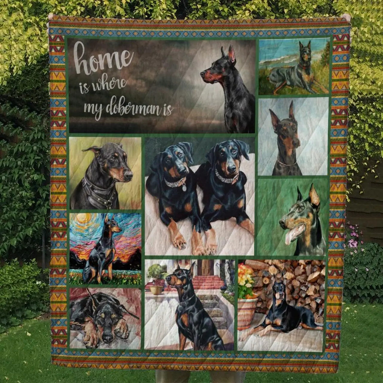 Doberman 10 Tlq0027 Quilt Quilt and Home Decor