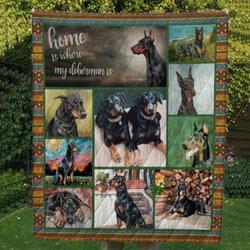 Doberman 10 Tlq0027 Quilt  Quilt and Home Decor