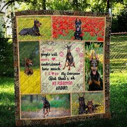 Doberman Heart Knows Hur Quilt Bevrcv and Home Decor