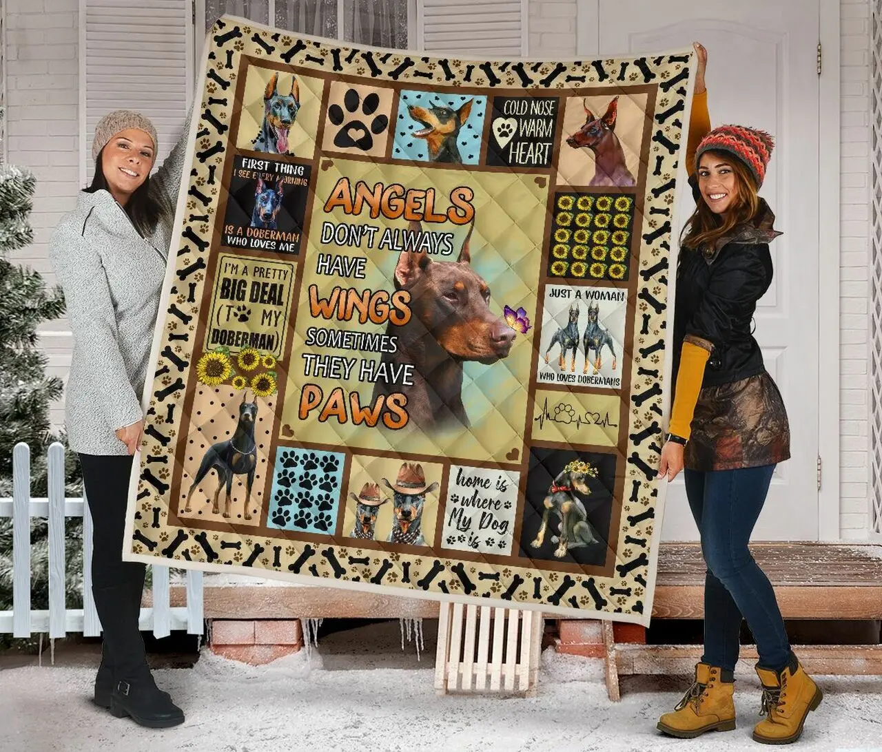 Doberman Quilt Blanket Dhc090120758Td and Home Decor