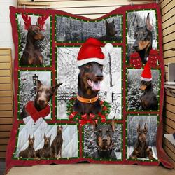 Doberman Xmas New G Quilt Yz and Home Decor