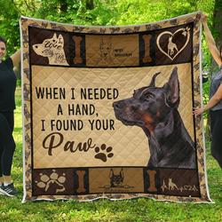 Dobermann Love My Dobermann Quilt Blanket Dhc03011520Dd and Home Decor