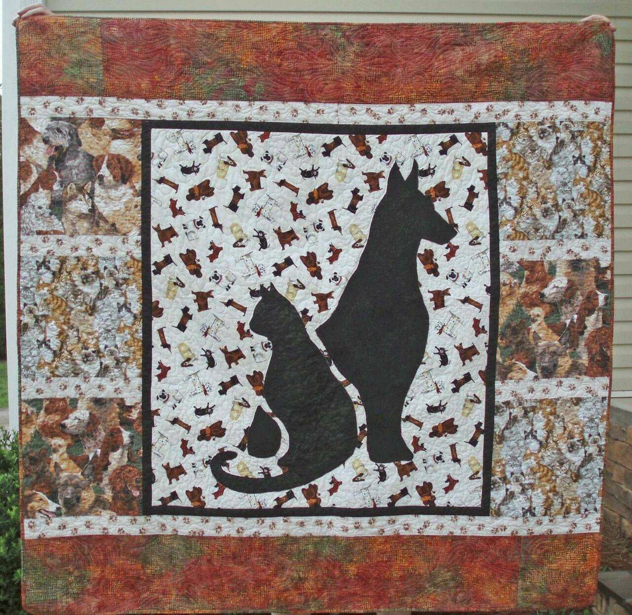 Dog And Cat Clm030719 Quilt Blanket and Home Decor