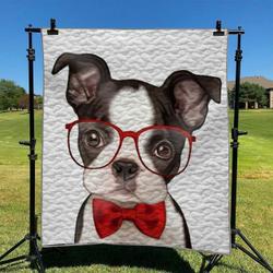 Dog Boston Terrier Hur Quilt id and Home Decor