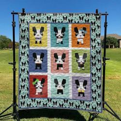 Dog Boston Terrier Hur Quilt ma and Home Decor