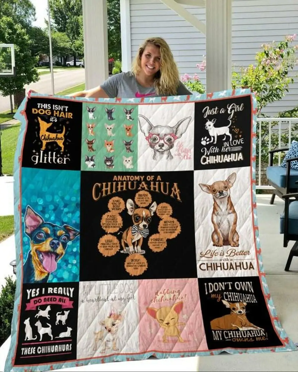 Dog Chihuahua Quilt Blanket Beeqt5055 Quilt and Home Decor