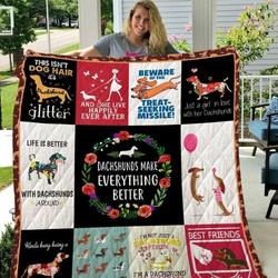 Dog Dachshund Quilt Blanket Beeqt5054  Quilt and Home Decor