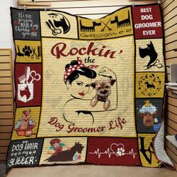 Dog Groomer Quilt Blanket ABC07114293 and Home Decor