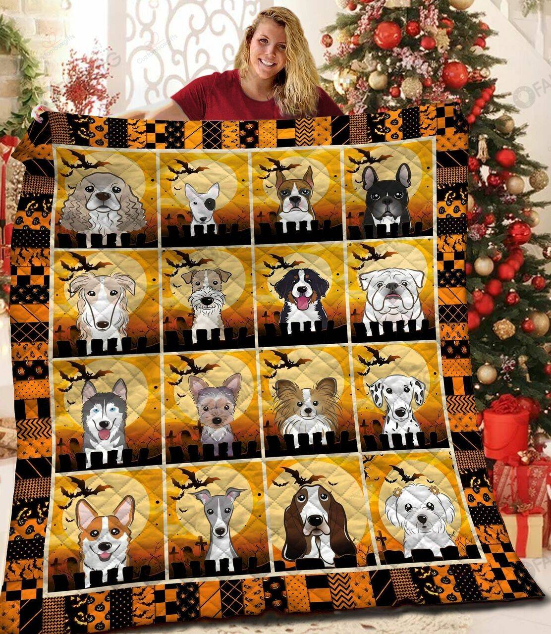 Dog Halloween NT2309001CL Quilt Blanket and Home Decor