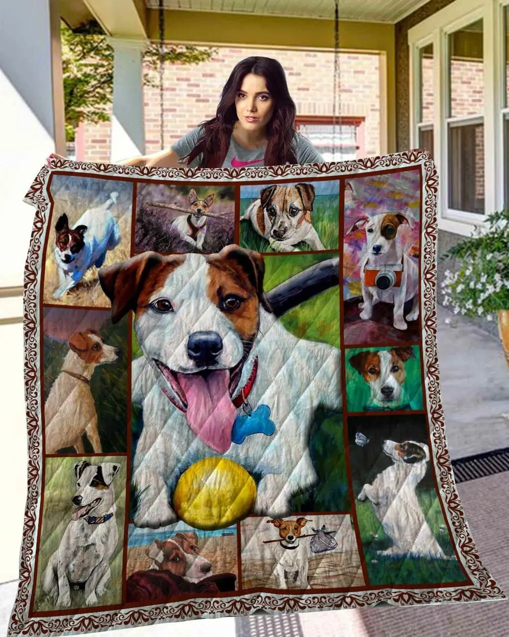 Dog Jack Russell Terrier Blanket Th10072019 Quilt and Home Decor