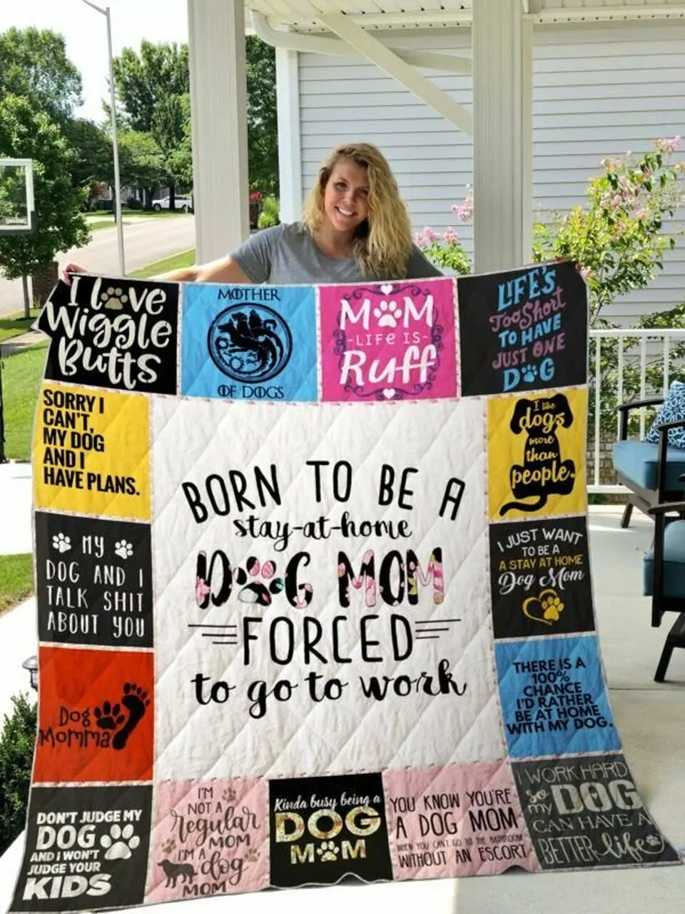 Dog Mom Cl14100180Mdq Quilt Blanket and Home Decor