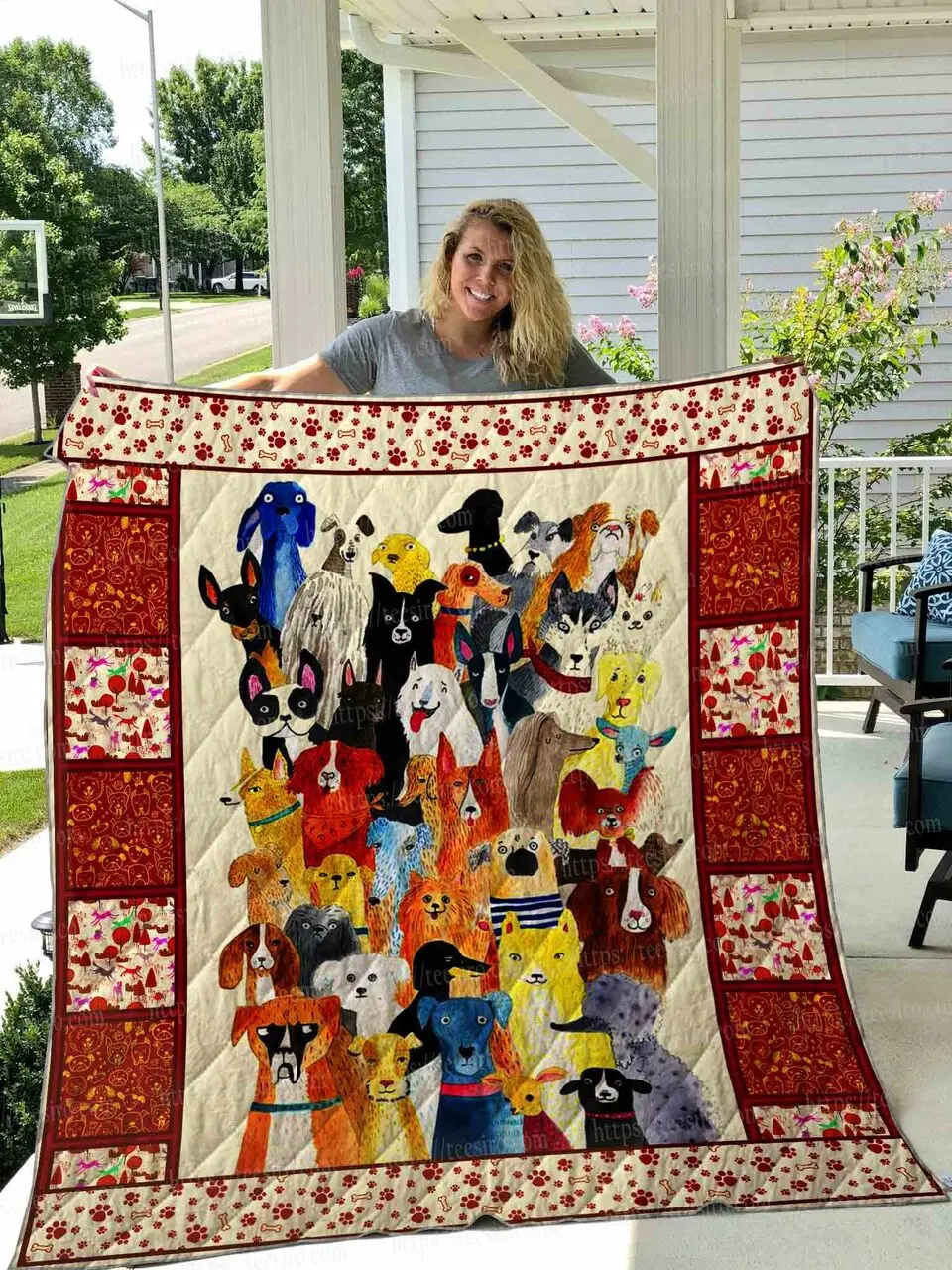 Dog Quilt Blanket Dhc1501499Vt and Home Decor