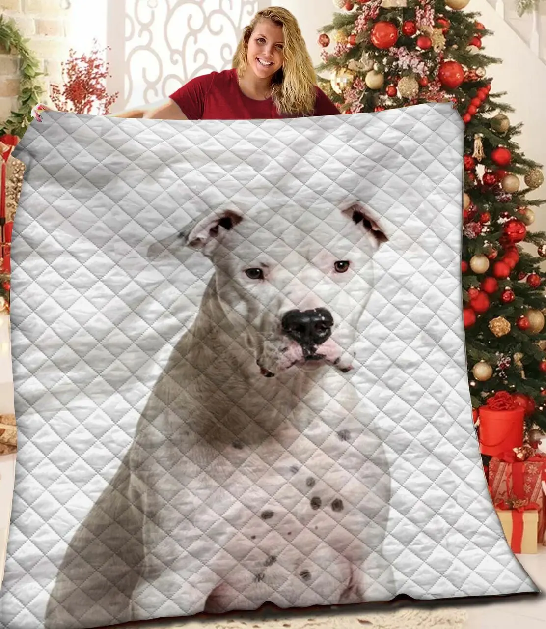 Dogo Argentino Jfj Quilt Ocu and Home Decor